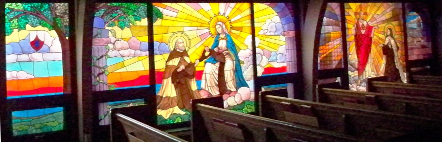 Stained glass window in our chapel